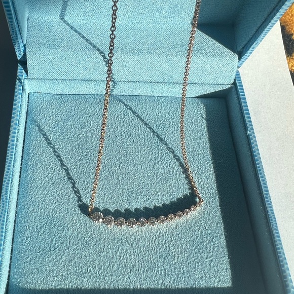 ANITA KO 18k ROSE GOLD GRADUATED DIAMOND NECKLACE - Picture 4 of 5